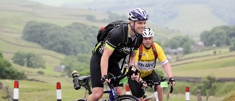 Andy Ridout and Paul Merton cycle the Tour de Yorkshire in aid of Railway Children