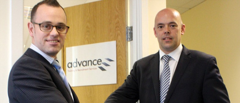 New operations director, Paul Merton shakes hands with managing director, Andy Ridout.