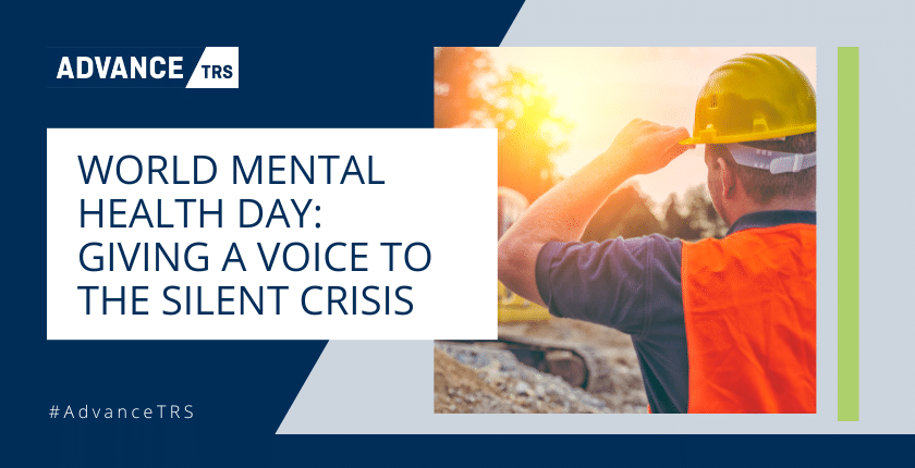 Text that reads World Mental Health Day: Giving a Voice to the Silent Crisis