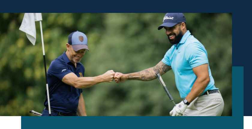 Andy Ridout MD Advance RES playing golf at Goodwood
